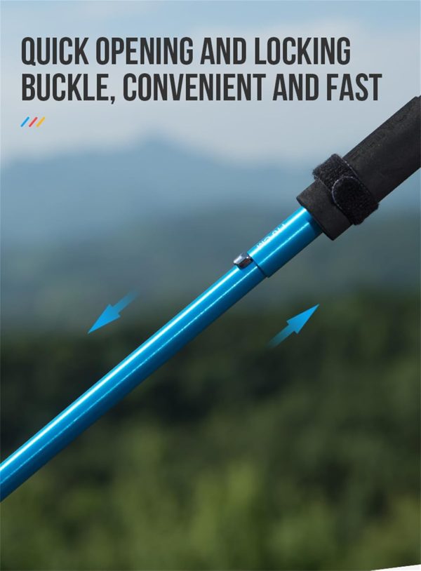 AONIJIE Folding Ultralight 7075 Aluminum Alloy Trekking Poles Quick Lock Trekking Hiking Pole Walking Stick - Image 4
